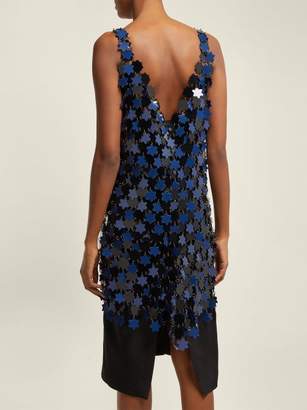 Paco Rabanne Floral Chainmail Dress - Womens - Navy Multi