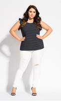 Thumbnail for your product : City Chic Citychic Refined Stripe Top - black