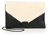 Thumbnail for your product : Loeffler Randall Shearling & Leather Lock Clutch