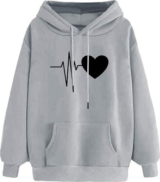 CHAOEN Oversized Hoodie for Teen Girls Jumpers Women Sweatshirts Womens Plus Size Long Sleeve Top Hooded Pullover Casual Grey