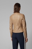 Thumbnail for your product : HUGO BOSS Regular-fit jacket in lamb leather with stand collar