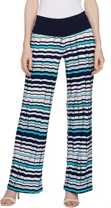 Women With Control Tall Tummy Control Pleat Printed Wide Leg Pants