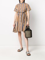 Thumbnail for your product : Sacai Striped Pleated Shirt Dress