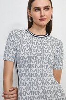 Thumbnail for your product : Karen Millen Km Logo Jacquard Fitted Dress