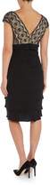 Thumbnail for your product : Eliza J Tiered jersey dress with embroidered bodice