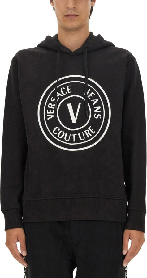 Logo-Emblazoned Black Sweatshirt With Classic Hood