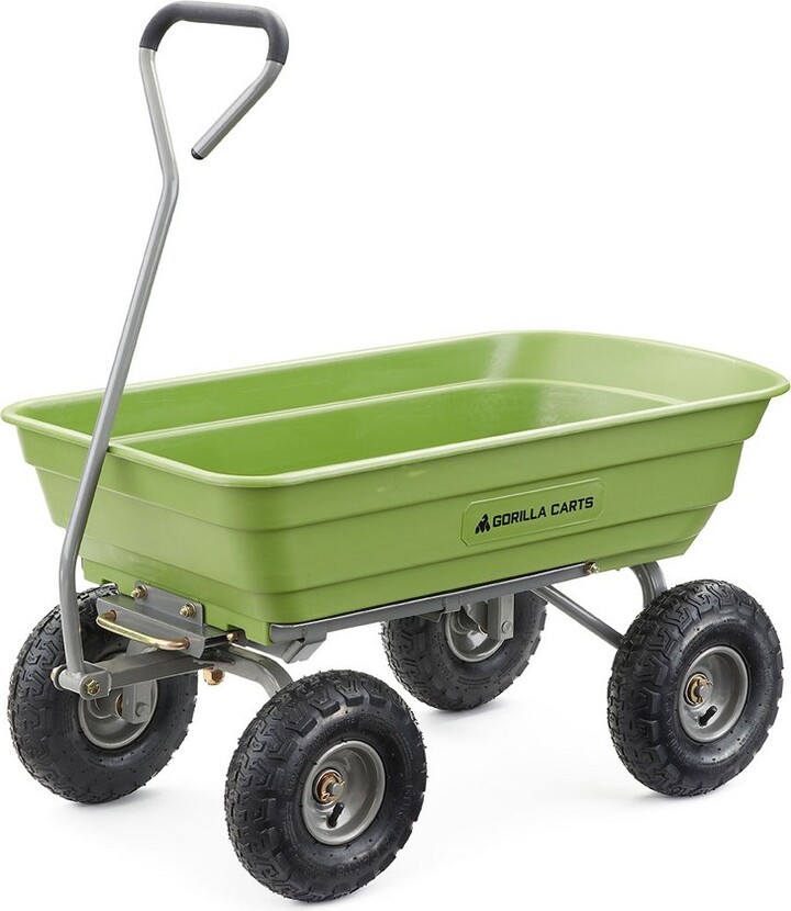 Gorilla Carts 600 Pound Capacity Heavy Duty Poly Yard Garden Steel