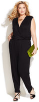 Thumbnail for your product : INC International Concepts Plus Size Surplice Tapered Jumpsuit