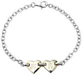 Thumbnail for your product : KeepSafe Personalised Sterling Silver Double Heart Diamond Set Bracelet