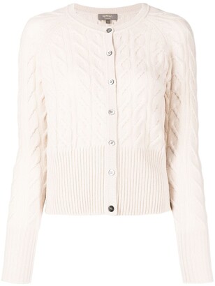 N.Peal Cable-Knit Button-Down Cardigan