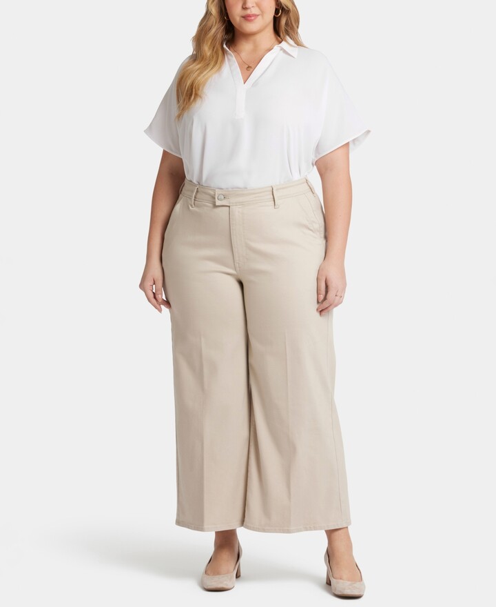 NYDJ Plus Size Mona Wide Leg Trouser Ankle Jeans