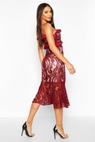 Thumbnail for your product : boohoo All Over Lace Fishtail Midi Dress