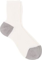 Thumbnail for your product : Maria La Rosa Two-Tone Rib-Knit Socks-Colorless