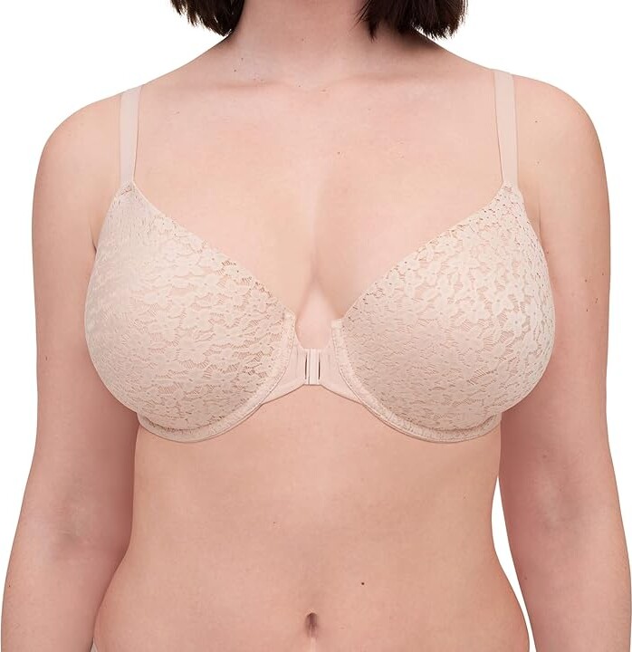 Chantelle Norah Front Closure Unlined Bra Women's Bra Rose : 36C, Polyester/Nylon/Lace