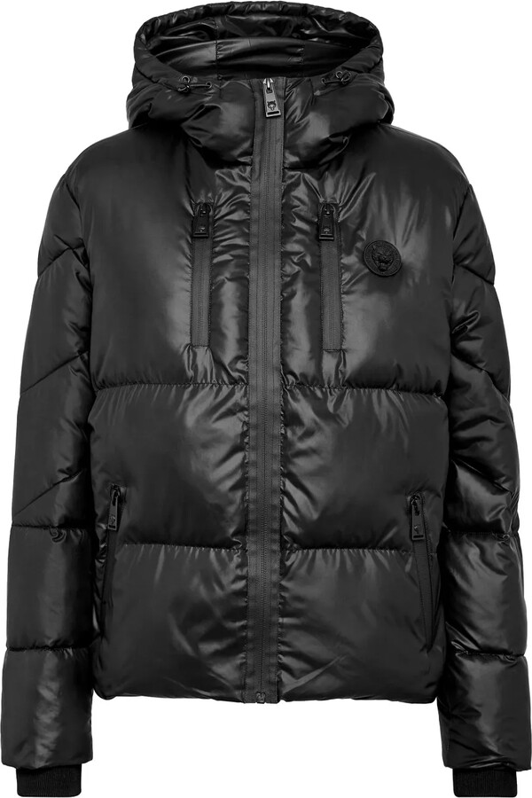 Plein Sport Logo-Print Puffer Jacket