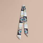 Thumbnail for your product : Burberry Reclining Figure: Bunched Print Silk Slim Scarf