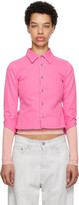 Pink Embroidered Denim Jacket 
