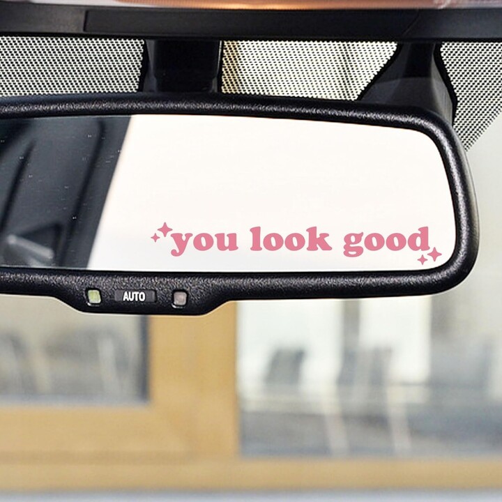 1pc You Look Good Car Stickers for Rearview Mirror Self Affirmation Vanity Mirror Vinyl Decals Auto Window Creative Decoration