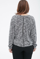 Thumbnail for your product : Forever 21 Plus Size Marled Zippered-Back Top