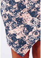 Thumbnail for your product : Missguided Jasmine Scuba Strappy Asymmetric Dress Rose