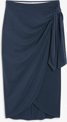 Monki Super-soft draped wrap skirt