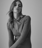 Thumbnail for your product : Reiss ALETHIA METALLIC TWIST NECK KNITTED DRESS Grey