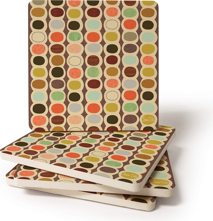 CoasterStone Mid Century Modern Bead Pattern Drink Coasters