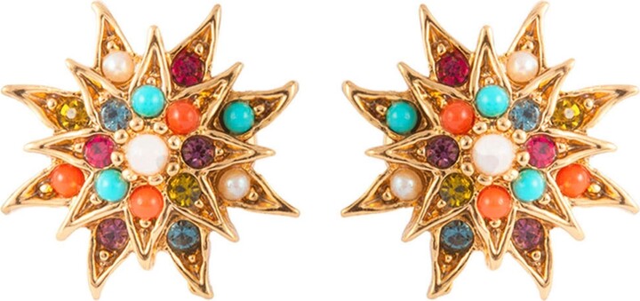 Susan Caplan Vintage 1980s D Orlan Star Swarovski Crystal Clip-On Earrings