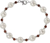 Thumbnail for your product : Unbranded Sterling Silver Freshwater Cultured Pearl and Garnet Bead Bracelet