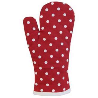 Homescapes Cotton Polka Dot Red White Oven Glove
