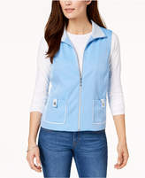 Thumbnail for your product : Alfred Dunner Petite Bonita Spring Mesh-Trim Zip-Up Vest