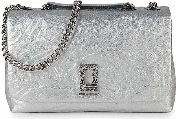 Karl Lagerfeld Paris Lafayette Cinkle Leather Shoulder Bag