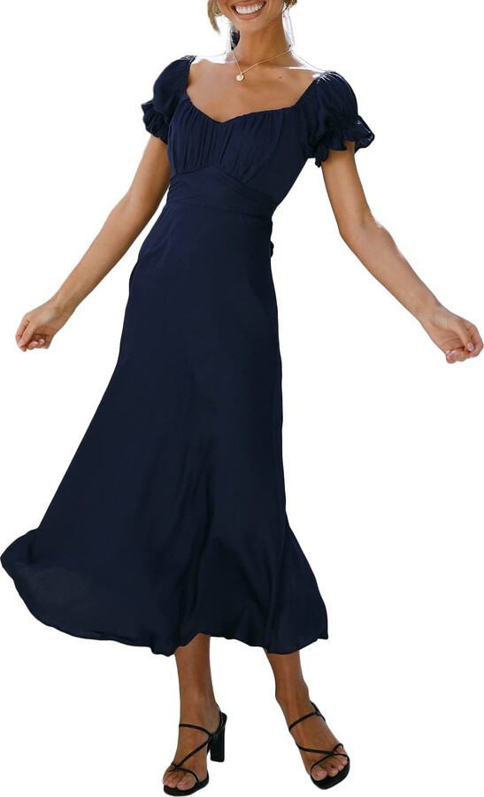 Navy Blue Dress With Ruching | Shop the world's largest collection 