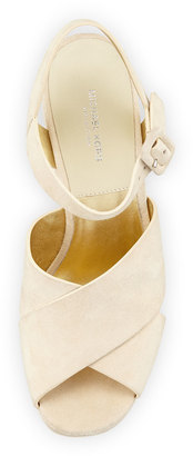 Michael Kors Hilary Suede Platform Sandal, Cream