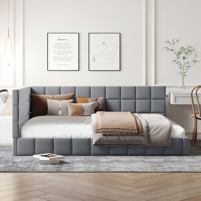 Upholstered Daybed/Sofa Bed Frame, Velvet