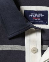 Thumbnail for your product : Charles Tyrwhitt Navy and Grey Stripe Rugby Cotton Casual Shirt Size Medium
