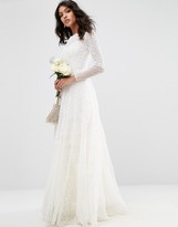 Thumbnail for your product : ASOS BRIDAL Embellished Long Sleeve Maxi Dress