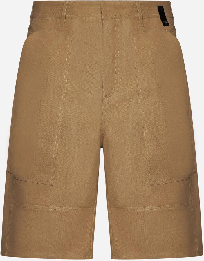Fendi Paper Canvas Bermuda Shorts