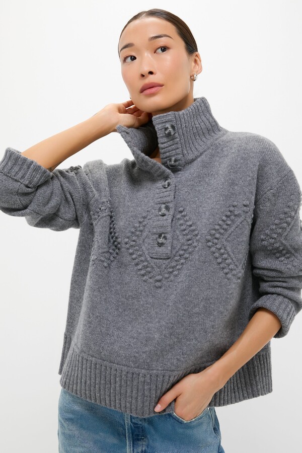 Tuckernuck Gray Henry Button-Up Sweater