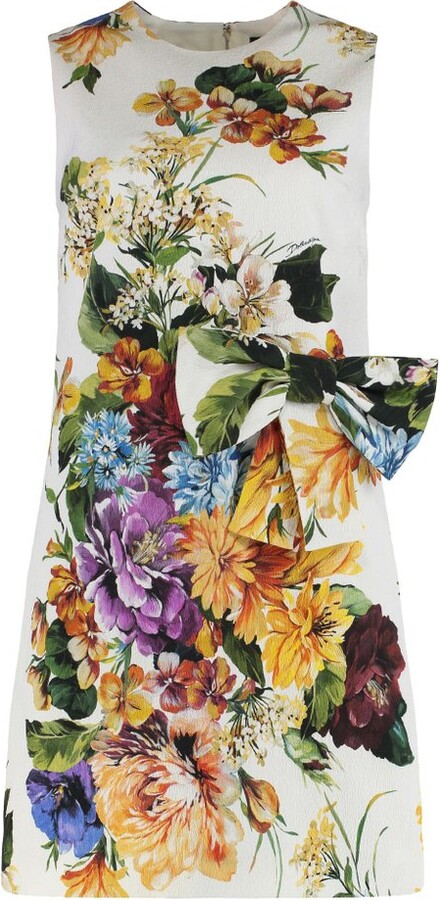 Dolce & Gabbana Flower Bouquet-Printed Sleeveless Dress