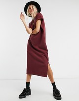 Thumbnail for your product : ASOS DESIGN super soft midi dress with pocket detail in port