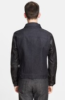 Thumbnail for your product : The Kooples Denim Jacket with Leather Sleeves
