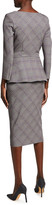 Thumbnail for your product : Chiara Boni Plaid 3/4-Sleeve Peplum Dress