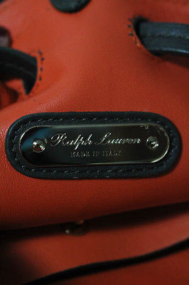 Ralph Lauren Jungle Leather Gold Tone Ricky Drawstring Shoulder Handbag New