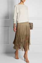 Thumbnail for your product : Michael Kors Fringed suede midi skirt