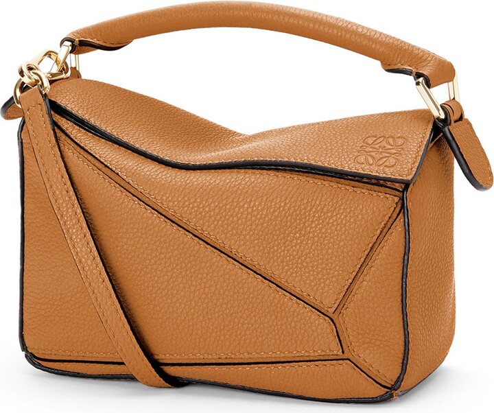 Loewe Womens Light Caramel Puzzle Mini Leather Shoulder bag - ShopStyle