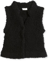 Thumbnail for your product : Milly Minis Faux Fur Cashmere-Blend Vest, Black, Size 4-7