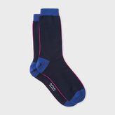 Thumbnail for your product : Paul Smith Women's Navy Vertical Neon Stripe Socks