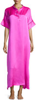 Thumbnail for your product : Josie Natori Beaded-Trim Charmeuse Caftan, Indian Pink