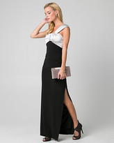 Thumbnail for your product : Le Château Satin & Knit One Shoulder Gown